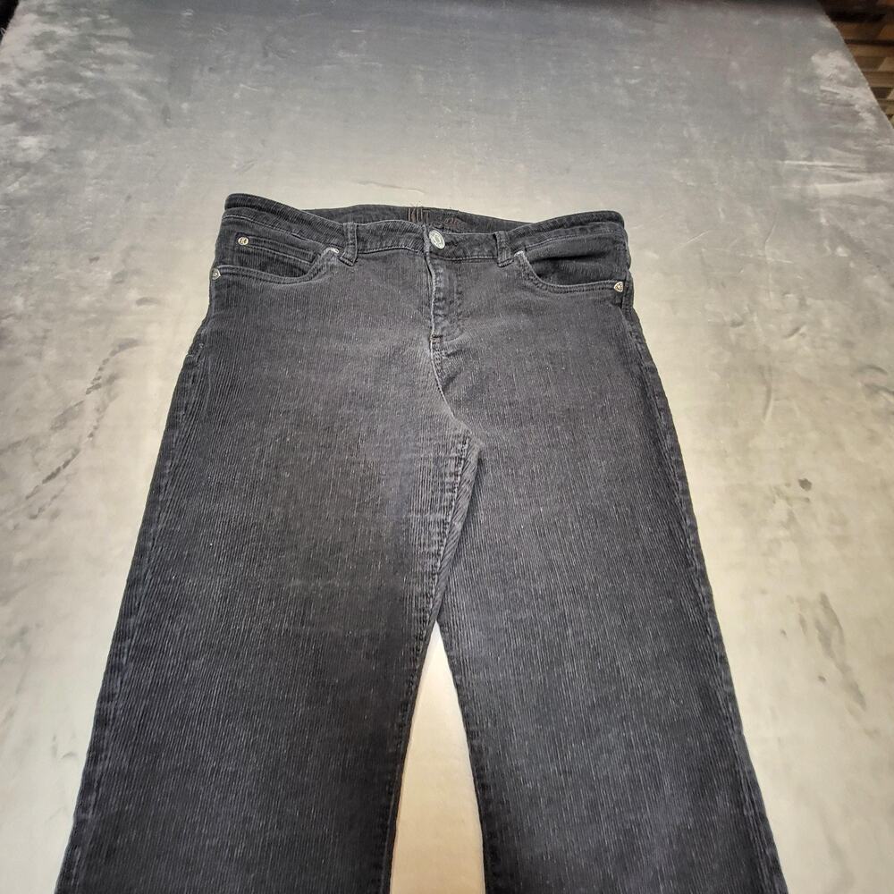KUT From The Kloth Pants Womens 12 Black Corduroy Flared Logo Easy Care - Picture 2 of 10